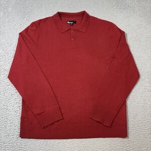 NWOT The Commons Sz XL Cabernet Red 100% Cashmere Polo Sweater Preppy